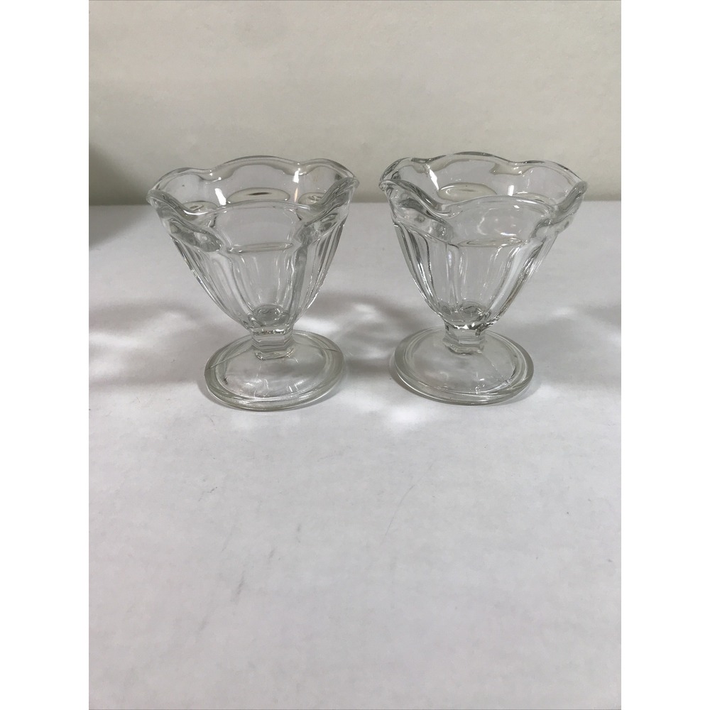 anchor hocking Clear Glass Ice Cream Cups Berry Bowls